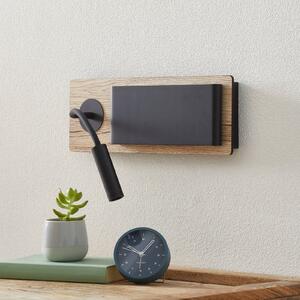 FARO BARCELONA Applique da parete a LED Mood, Nero, Camera da letto, Legno, Applique a LED