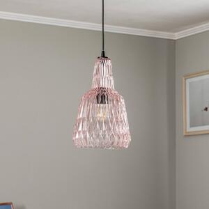 Lampada a sospensione Lindby Belarion, rosa, 1 luce, vetro, Ø 23 cm