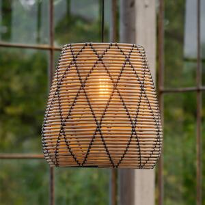 PR Home Lollo lampada a sospensione da esterno, look rattan naturale, Ø 38