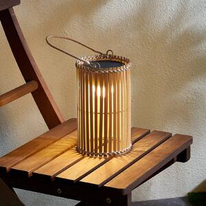 Lindby Lampada da tavolo LED Amaria, bambù, Ø 12 cm