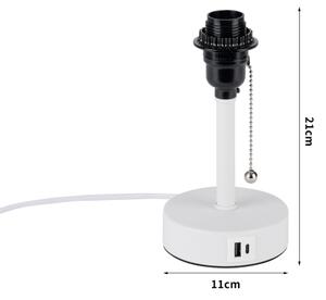 Brilagi - Lampada da tavolo con porta USB TABLON 1xE27/25W/230V bianca