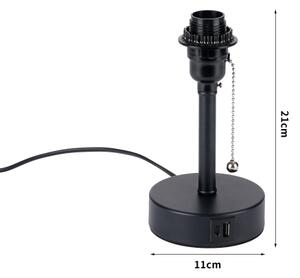 Brilagi - Lampada da tavolo con porta USB TABLON 1xE27/25W/230V nera