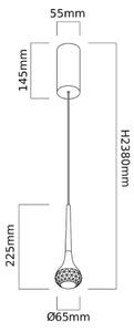 Open Design OR86171 - Lampadario LED sospeso con cavo CRIMA LED/7W/230V, ottone