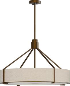 Open Design OR85679- Lampadario su asta DORETTO 6xE27/15W/230V pr. 70 cm marrone/beige