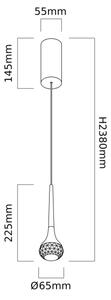 Open Design OR80322 - Lampadario LED su cavo CRIMA LED/7W/230V, cromato lucido