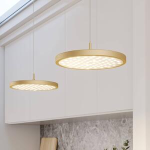 Lampada LED a sospensione Gion di Quitani, a 2 luci, bianco/ottone