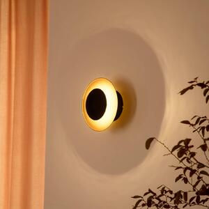 Lindby Applique a LED Tiama, metallo, nero/oro, Ø 20 cm