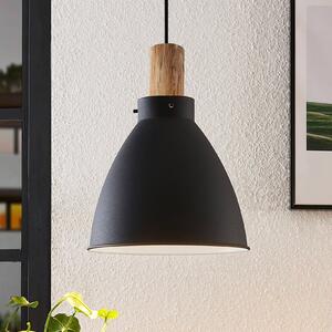 Lampada a sospensione Lindby Trebale, E27, Ø 28 cm, nero, legno