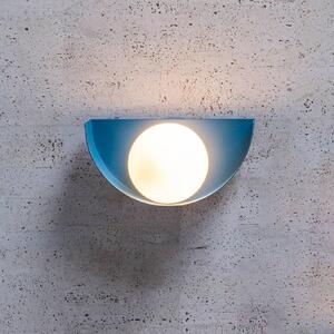 Lucide Applique Benni con paralume a sfera di vetro, blu