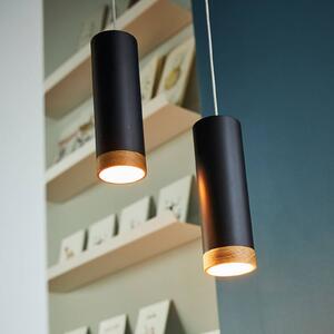 Domus Lampada LED a sospensione PHEB, nero/rovere