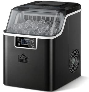 Macchina del Ghiaccio Autopulente da 24 Cubetti in 14-18 Minuti 20 kg in 24 Ore Nero