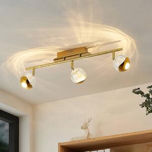 Lucande Kilio faretto LED soffitto, 3 luci, oro