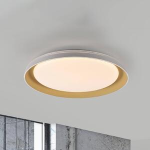 JUST LIGHT. Plafoniera Sati LED, plastica, bianco/ottone