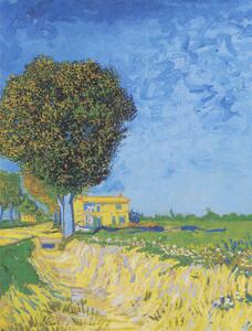 Riproduzione Avenue at Arles with houses 1888, Vincent van Gogh