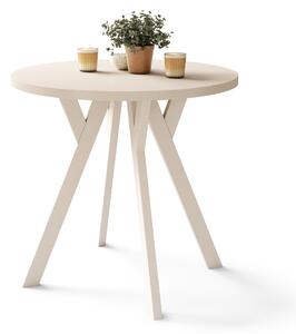 ALMO 80 Beige (Champagne)/gambe beige - TAVOLO ROTONDO CON GAMBE A Y LOFT/INDUSTRIALE PER CUCINA SOGGIORNO O SALA DA PRANZO