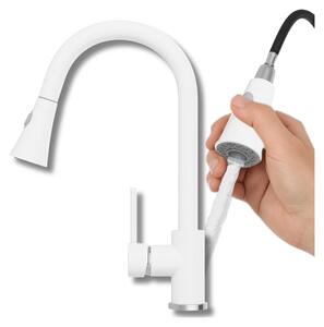Granitan | Miscelatore da cucina Snake - Argento - 40 cm - Orientabile a 360° - Bocca estraibile