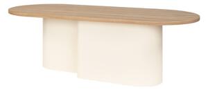 Tavolino da salotto beige con piano effetto rovere 50x115 cm Looi – noo.ma