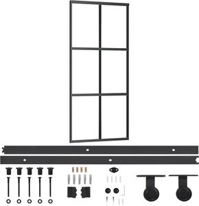Porta Scorrevole con Kit Montaggio Vetro ESG Alluminio 90x205cm