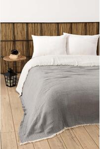 Copriletto in mussola grigia per letto matrimoniale 230x250 cm - Mijolnir