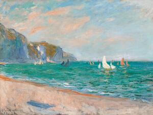 Riproduzione Boats Below the Pourville Cliffs, Claude Monet