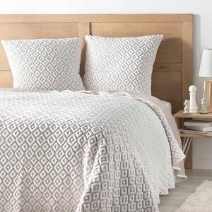 Set con copriletto e federa bianco/beige in jersey 240x260 cm Joana – douceur d'intérieur