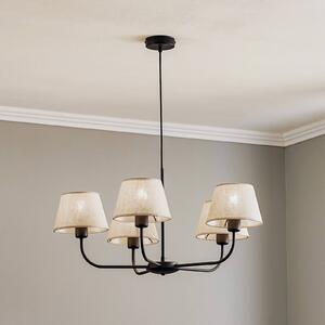 Lampadario a soffitto Chicago TK Lighting, dimmerabile, Crema / Ambra, Soggiorno / Sala da pranzo, Tessuto / Stoffa / Seta, Lampadario