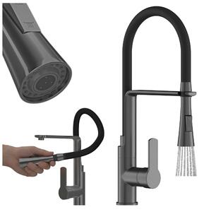 Granitan | Miscelatore da cucina Vegas - Grigio - 43 cm - Bocca flessibile - Orientabile a 360°