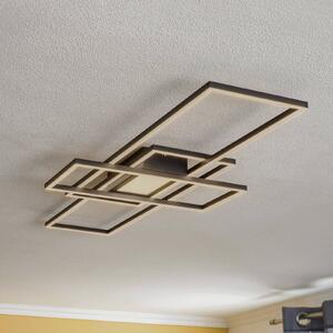 Plafoniera a LED Ismera Lindby, dimmerabile, Nero, Soggiorno / Sala da pranzo, Alluminio, Moderno, Plafoniera LED