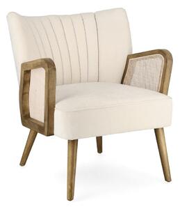 Poltrona beige con rivestimento in velluto Virna – Bizzotto