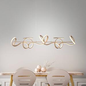 JUST LIGHT. Lampada LED a sospensione Curls, ottone satinato