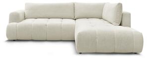 Divano angolare beige allungabile e con contenitore (penisola a destra/a L) Fuji – Bobochic Paris
