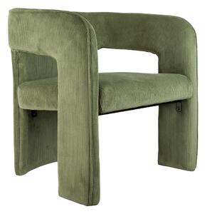 Poltrona in velluto a coste verde Vigor - Leitmotiv
