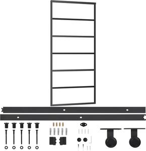 Porta Scorrevole con Kit Montaggio Vetro ESG Alluminio 90x205cm