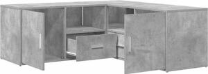 VidaXL Scaffale ad angolo in cemento grigio 200x40x45 cm Materiale a base di legno