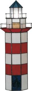 Clayre & Eef Lampada da tavolo Tiffany Faro 21x56 cm Vetro bianco rosso