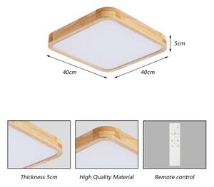 Brilagi - Plafoniera LED dimmerabile WOODLINE SQUARE LED/48W/230V rovere 40x40 cm + telecomando