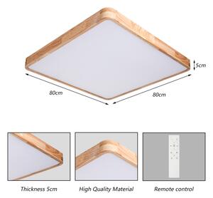 Brilagi - Lampada LED dimmerabile WOODLINE SQUARE LED/100W/230V rovere 80x80 cm + telecomando