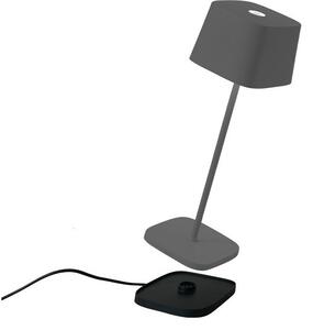 Lampada a led da tavolo Ofelia Pro Grigio Scuro ricaricabile e dimmerabile