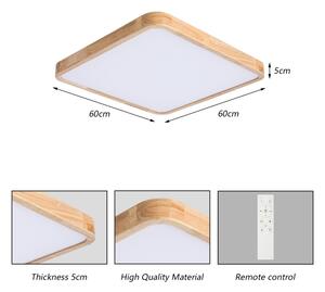 Brilagi - Plafoniera LED dimmerabile WOODLINE SQUARE LED/80W/230V rovere 60x60 cm + telecomando