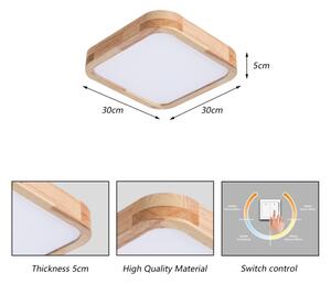 Brilagi - Plafoniera LED WOODLINE SQUARE LED/32W/230V 3000/4000/6000K rovere 30x30