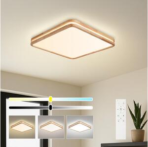 Brilagi - Plafoniera dimmerabile a LED MOLINA SQUARE LED/80W/230V rovere 60x60 cm + telecomando