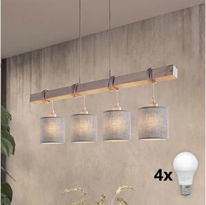 Brilagi - Lampadario LED a sospensione su cavo NUBILA 4xE27/60W/230V grigio