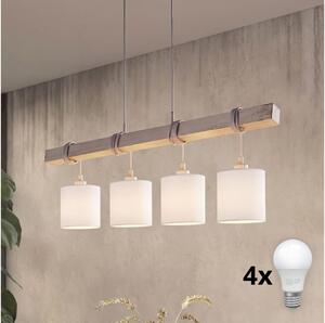 Brilagi - Lampadario LED a cavo NUBILA 4xE27/60W/230V grigio/bianco