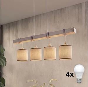 BRILAGI - Lampadario LED su cavo NUBILA 4xE27/60W/230V grigio/marrone