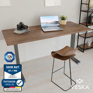 Scrivania regolabile in altezza (140 x 70 cm) - Scrivania Sit & Stand - Scrivania elettrica regolabile in altezza con touchscreen e gambe in acciaio - Antracite/Antique