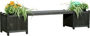 Panchina da giardino con fioriere in legno impregnato 180×40×40 cm - Marrone