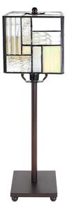 Clayre & Eef Lampada da tavolo Tiffany 13x13x28 cm Vetro bianco beige