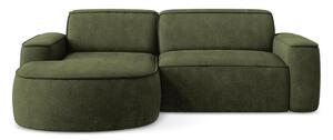 Divano angolare verde (con penisola a sinistra/con chaise lounge) con rivestimento in ciniglia Omao – Makamii