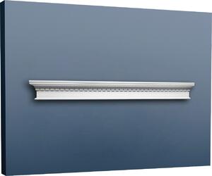 Orac Decor D401 Attacco per porta Luxxus Frontone Elemento decorativo Profilo in stucco Cornice in stucco Elemento decorativo classico Bianco | 127 Cm