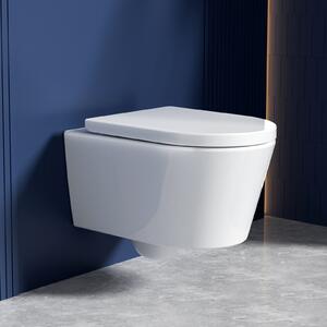 Rainsworth Randloser Wandmontage, vaso con cooperazione efficiente, vaso con tavoletta con meccanismo di chiusura morbida e rimozione rapida